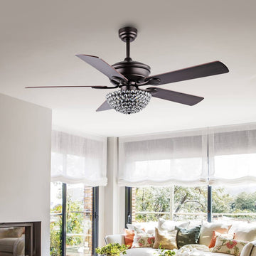 Cammy 52" Traditional Transitional Iron LED CEILING FAN - JONATHAN Y
